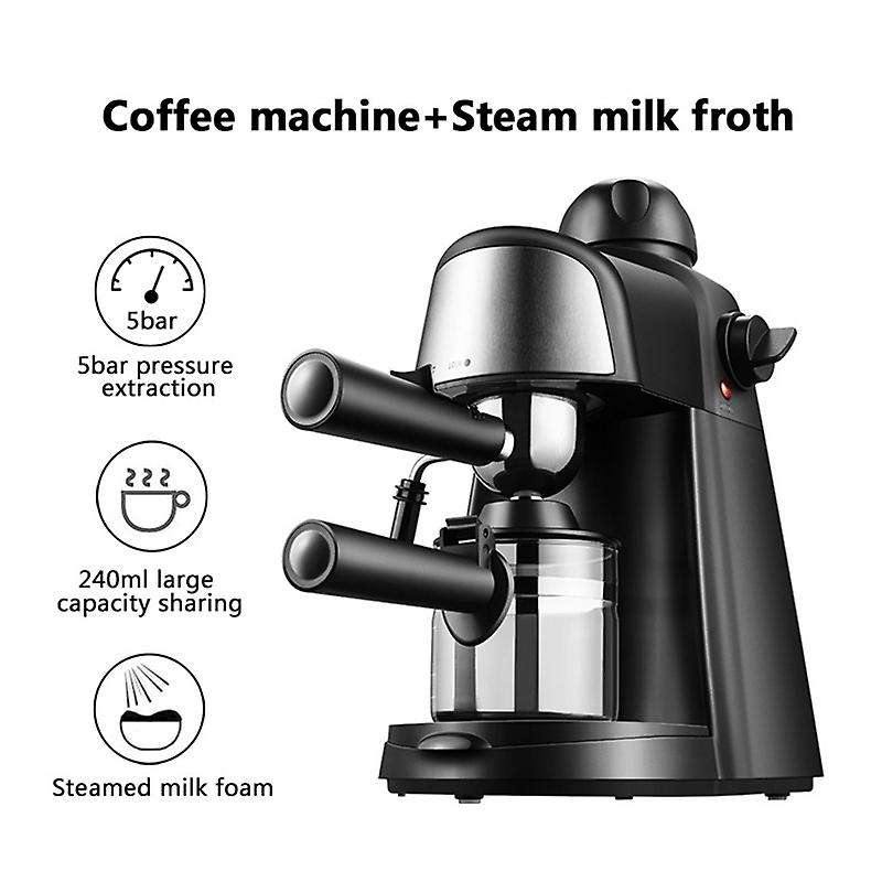Steam Espresso Machine with Milk Frother, 1-4 Cup Espresso Coffee Maker, Cappuccino Latte Machine B