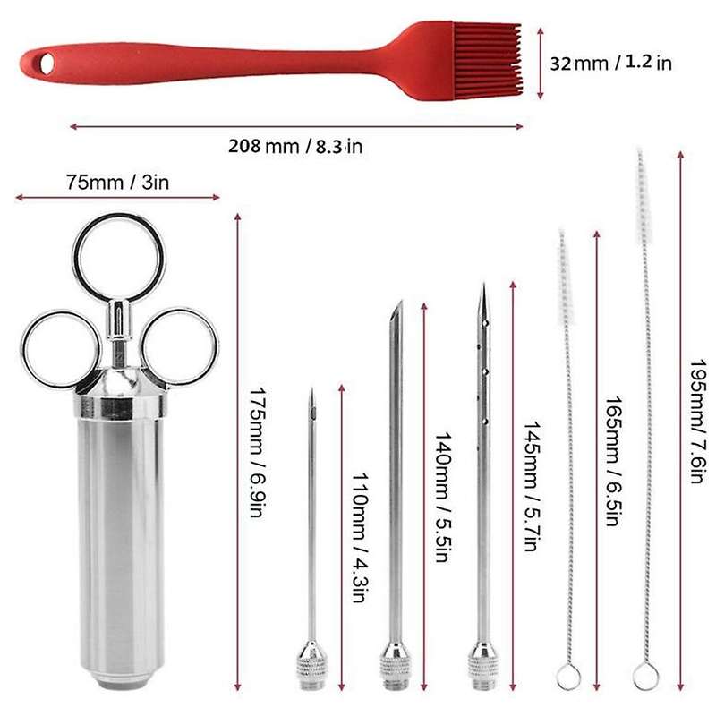 Steak Syringe 2-Oz Marinade Seasoning Injector Turkey Meat Injectors Stainless Cooking 2Oz Turkey Ne