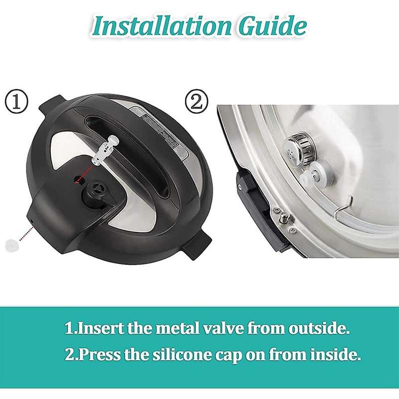Steam Release Handle Float Valve Replacement Parts with 3 Silicone Caps for Instantpot Duo 3, 5, 6 Q