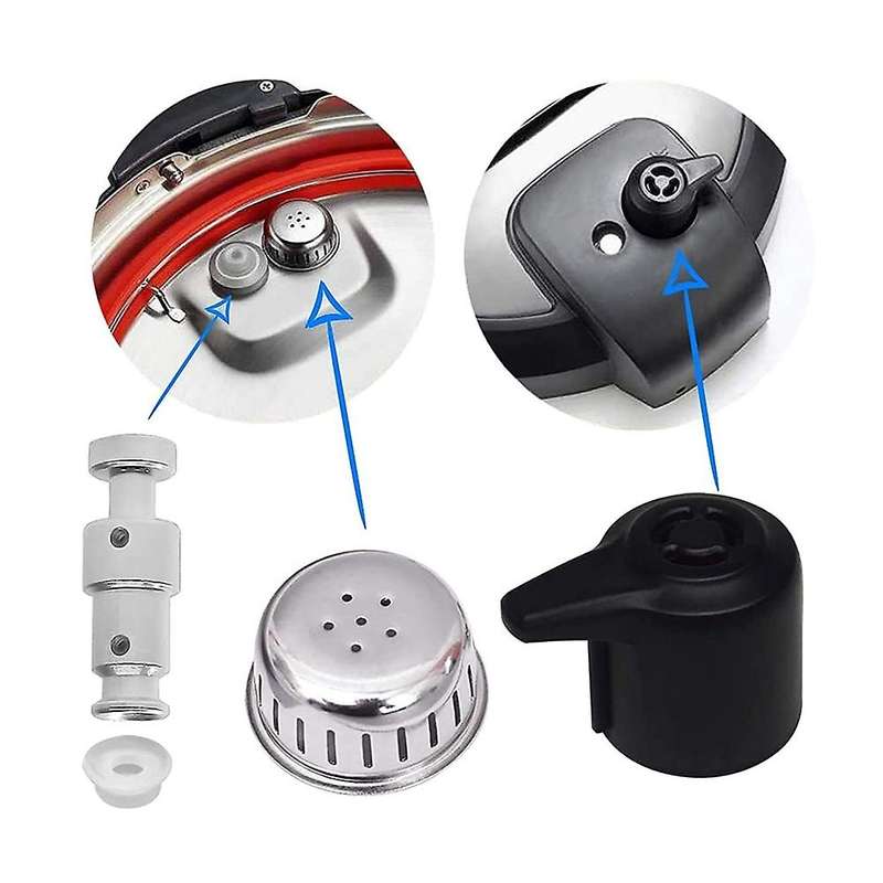 Steam Release Handle Float Valve Replacement Parts with 3 Silicone Caps for Instantpot Duo 3, 5, 6 Q