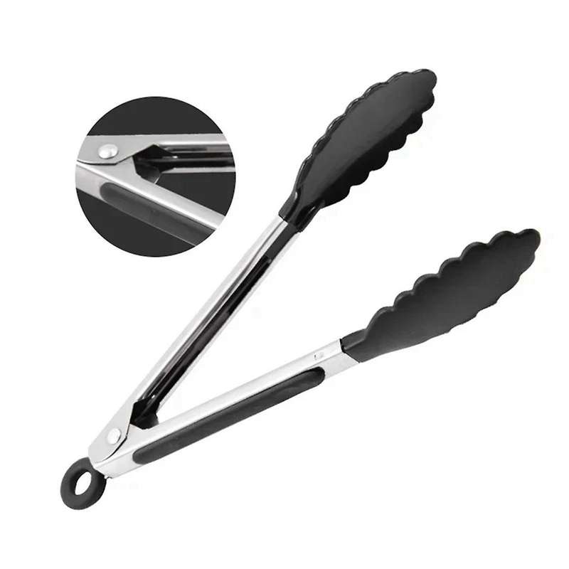 Steel Silicone Kitchen Tongs Bbq Clip Salad Cooking Tool Food Serving Tongs Kitchen Appliance Parts