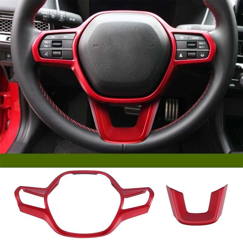 Steering Wheel Button Switch Cover Trim Decor for 11Th 2022 2023 Red Interior Accessories