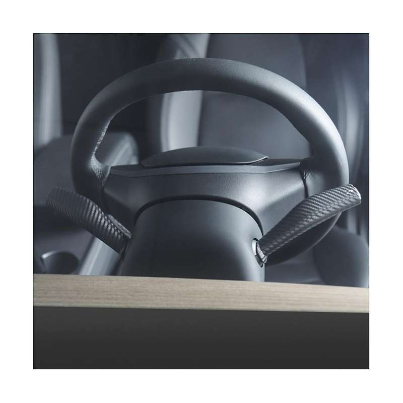 Steering Wheel Column Gear Shift Cover for Model Y 2017-2023 Gear Lever Wrap Decoration ( Carbon)