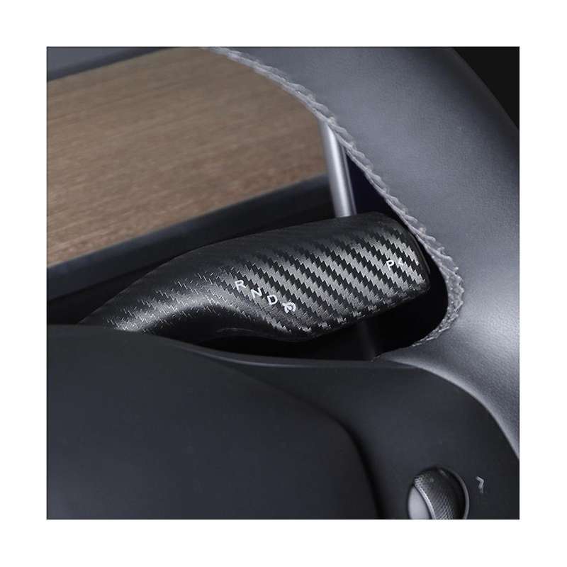 Steering Wheel Column Gear Shift Cover for Model Y 2017-2023 Gear Lever Wrap Decoration ( Carbon)