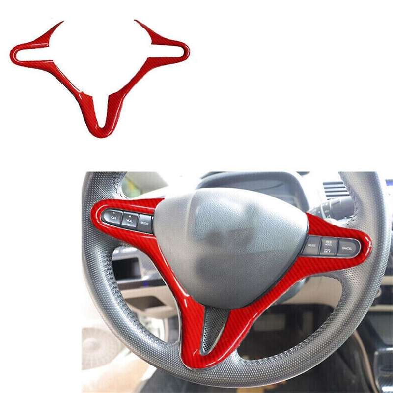 Steering Wheel Core Interior Sticker Carbon Fiber Abs Red Inner Steering Wheel Cover Trim for 8th 20