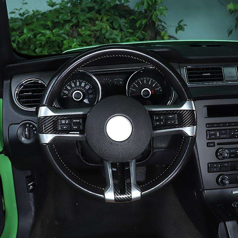 Steering Wheel Cover Decorative Trim Kit Sticker ABS for 2009 2010 2011 2012 2013, Carbon Fiber