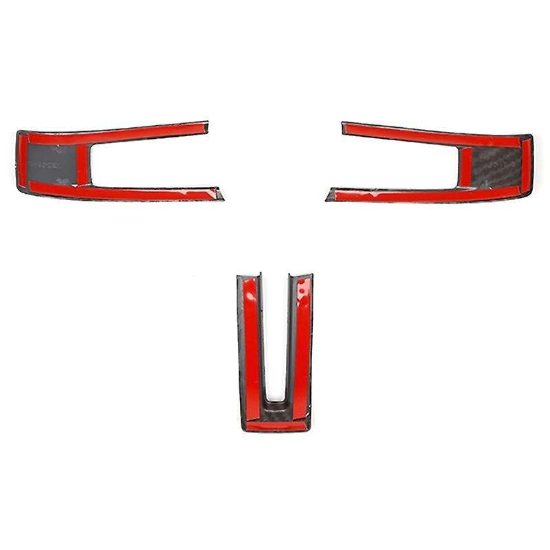 Steering Wheel Cover Decorative Trim Kit Sticker ABS for 2009 2010 2011 2012 2013, Carbon Fiber