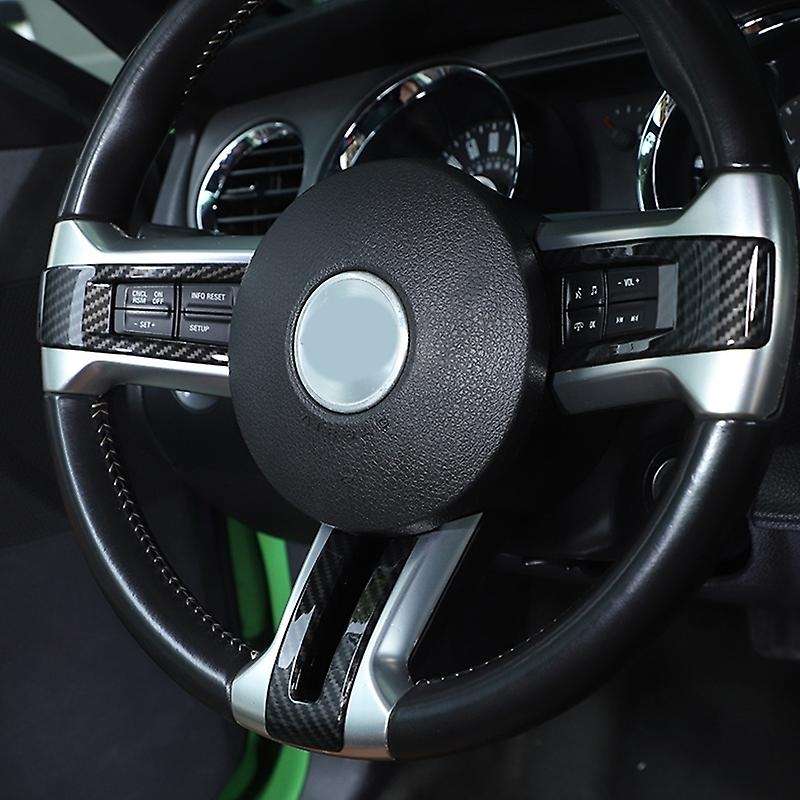 Steering Wheel Cover Decorative Trim Kit Sticker ABS for 2009 2010 2011 2012 2013, Carbon Fiber