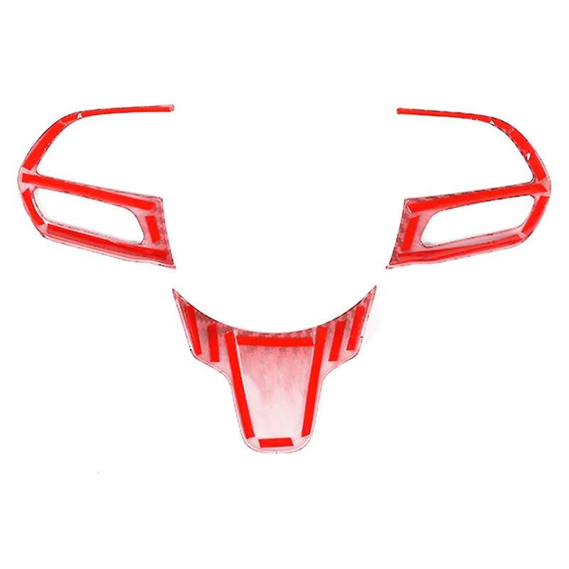 Steering Wheel Cover Trim ABS Interior Accessories for 300C 2015-2021 (Red Carbon Fiber)