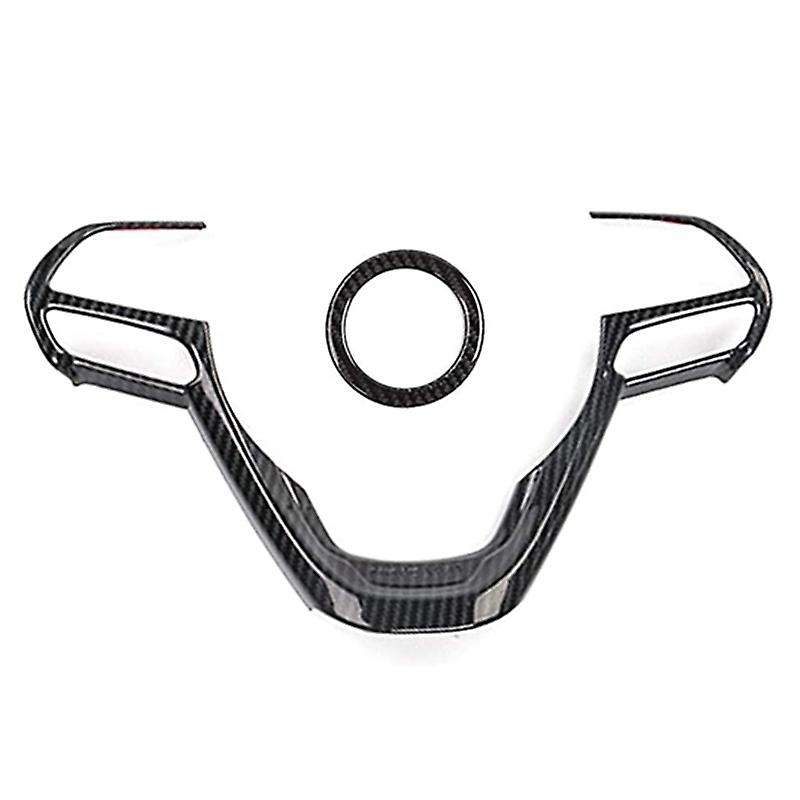 Steering Wheel Cover Interior Decoration Trim Kit for Grand 2014-2020 ABS Carbon Fiber 2PCS