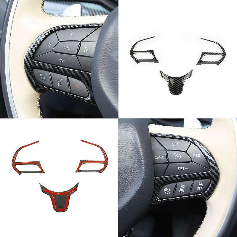 Steering Wheel Cover Trim ABS Interior Accessories for 300C 2015-2021 (Carbon Fiber)
