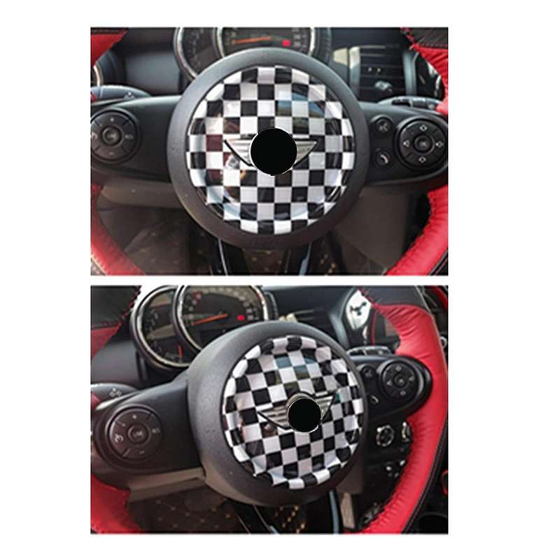 Steering Wheel Cover Logo Emblem Cap Trim for F Series F54 F55 F56 F57 F60 Countryman Checkered B