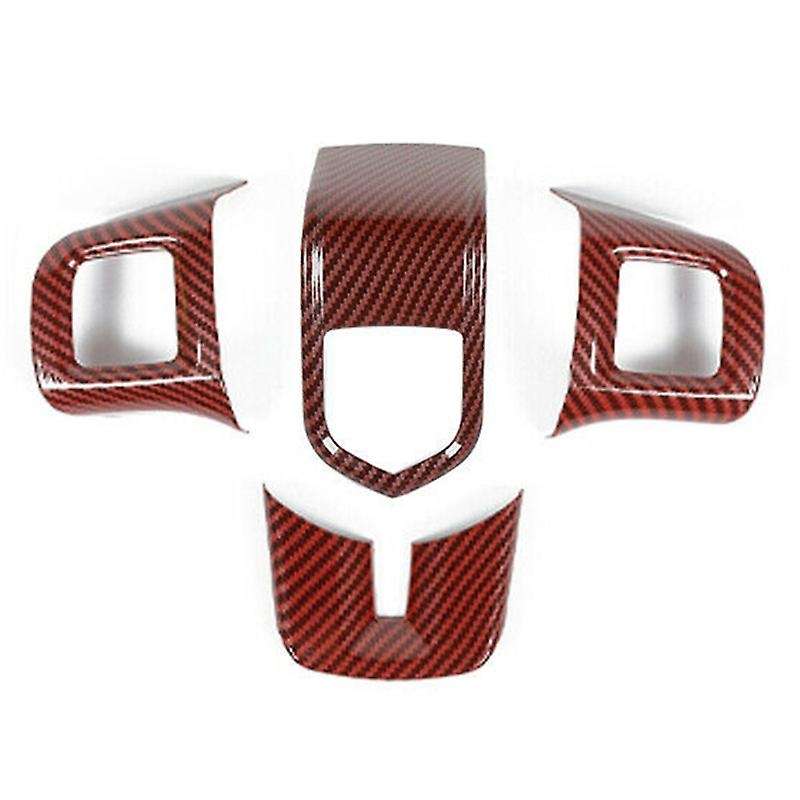 Steering Wheel Cover Trim Interior Accessories ABS for 2009 2010 2011 2012 2013 2014 (Red Carbon Fib