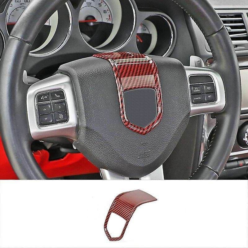 Steering Wheel Cover Trim Interior Accessories ABS for 2009 2010 2011 2012 2013 2014 (Red Carbon Fib
