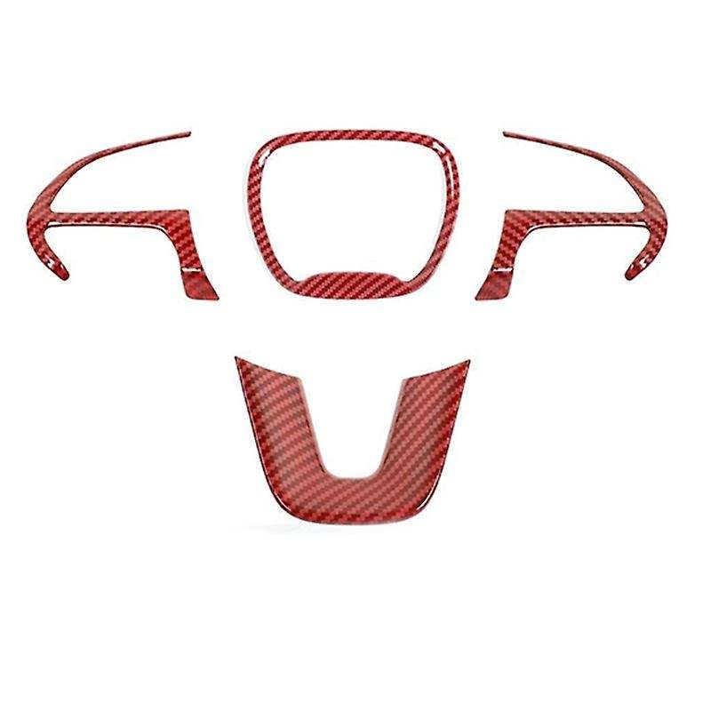 Steering Wheel Cover Trim for 2015-2020 Charger for Durango Grand SRT8, ABS Red Carbon Fiber