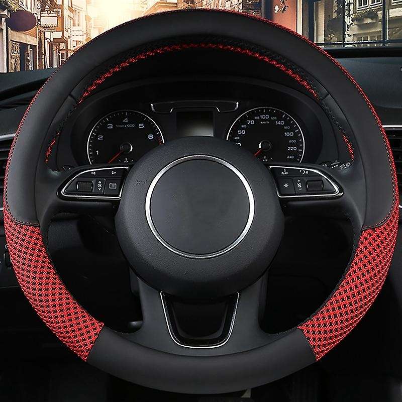 Steering Wheel Cover Universal 15 Inch Microfiber Leather Breathable Anti-Slip,Warm in Winter and Co
