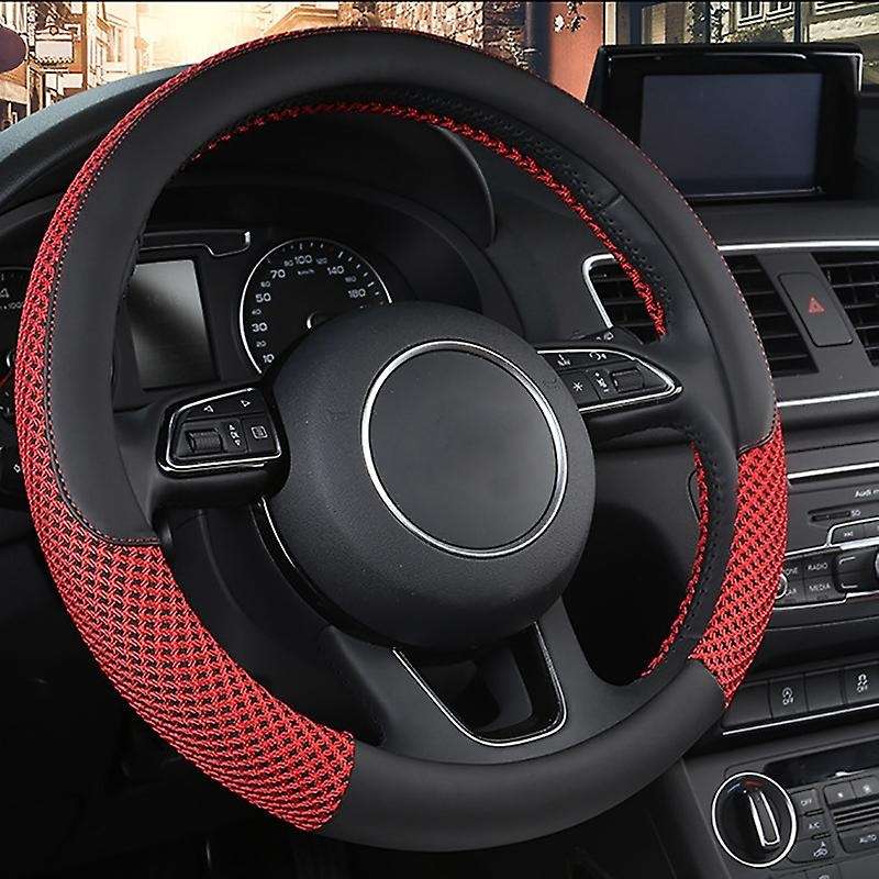 Steering Wheel Cover Universal 15 Inch Microfiber Leather Breathable Anti-Slip,Warm in Winter and Co