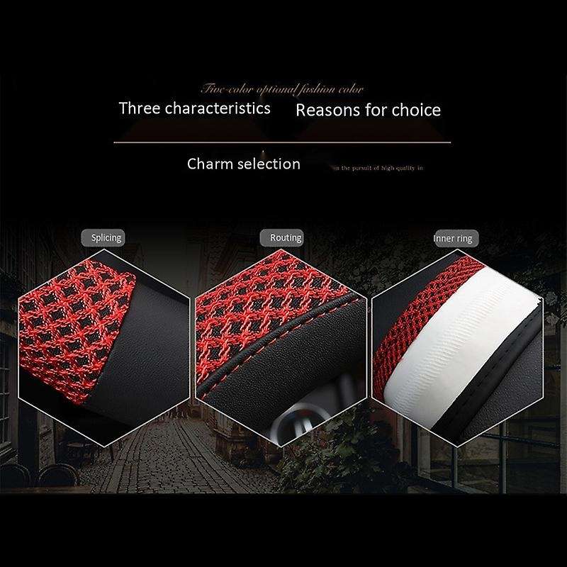 Steering Wheel Cover Universal 15 Inch Microfiber Leather Breathable Anti-Slip,Warm in Winter and Co