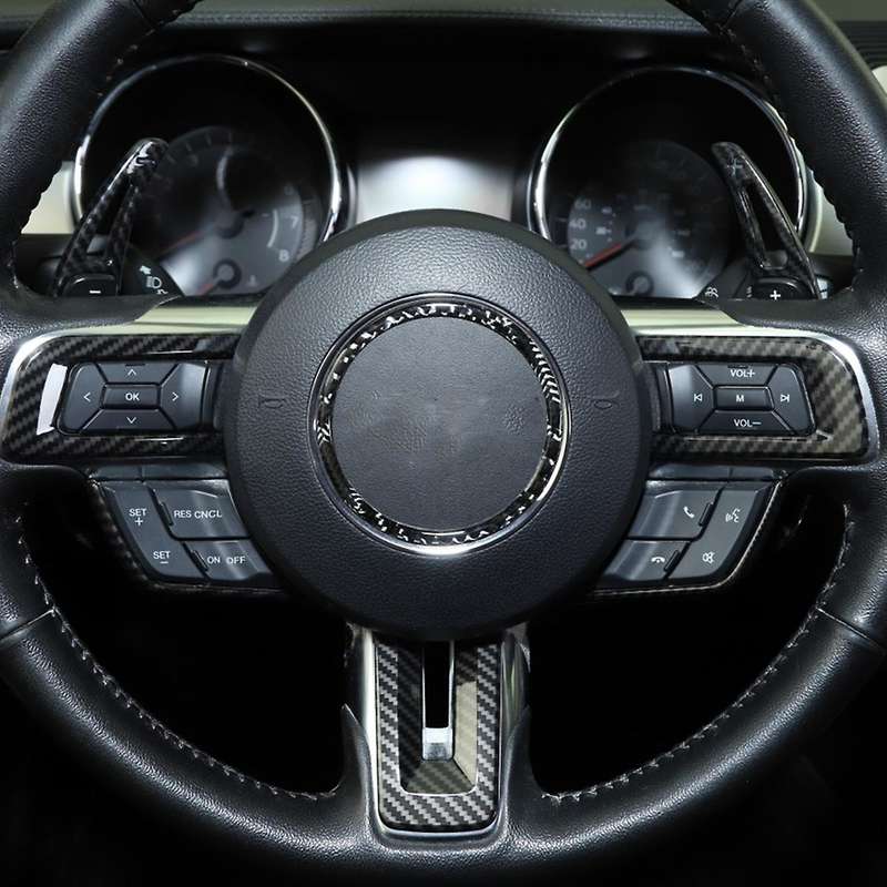 Steering Wheel Frame Trim Decor Cover for 2015 2016 2017 2018 2019 2020 Accessories 6PCS (Carbon Fib