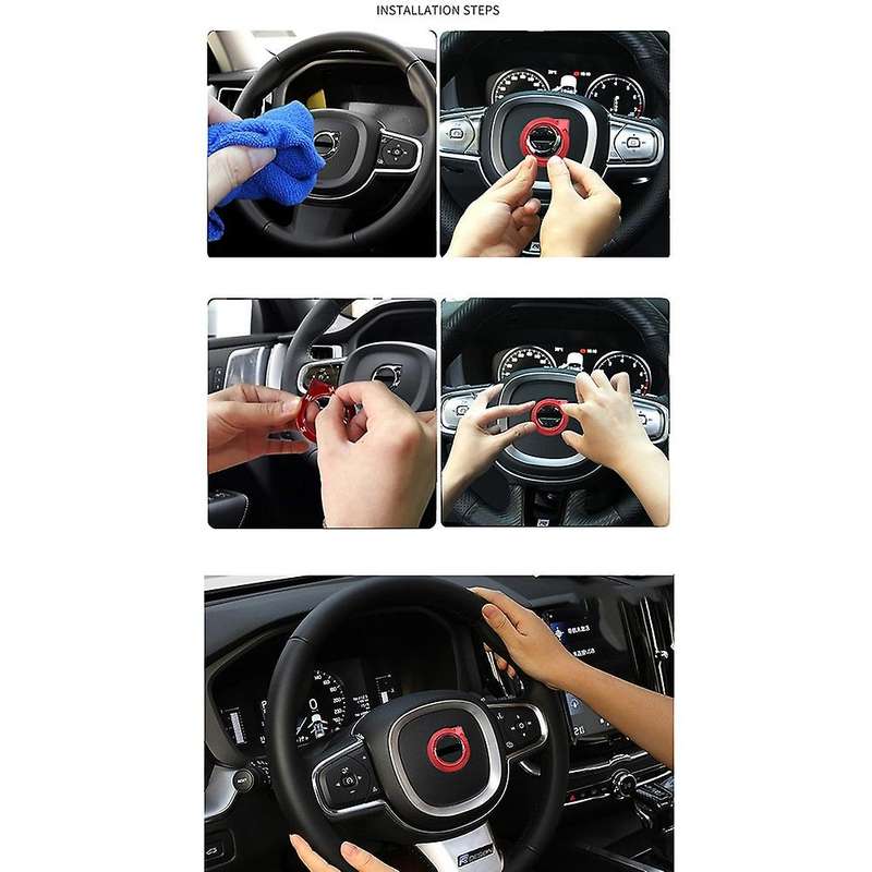 Steering Wheel Emblem Stickers Decal Fit for Silver Auto Interior Steering Wheel Decor Covers