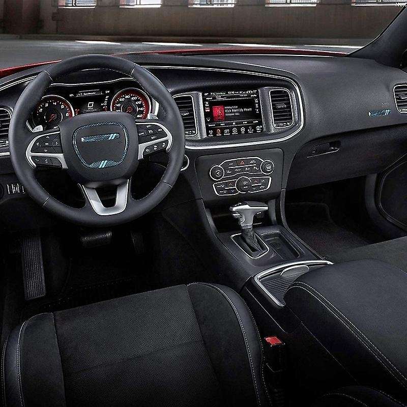 Steering Wheel Emblem Kit Trim Cover for Charger 2015-2020 Interior Decoration Accessories (Blue)