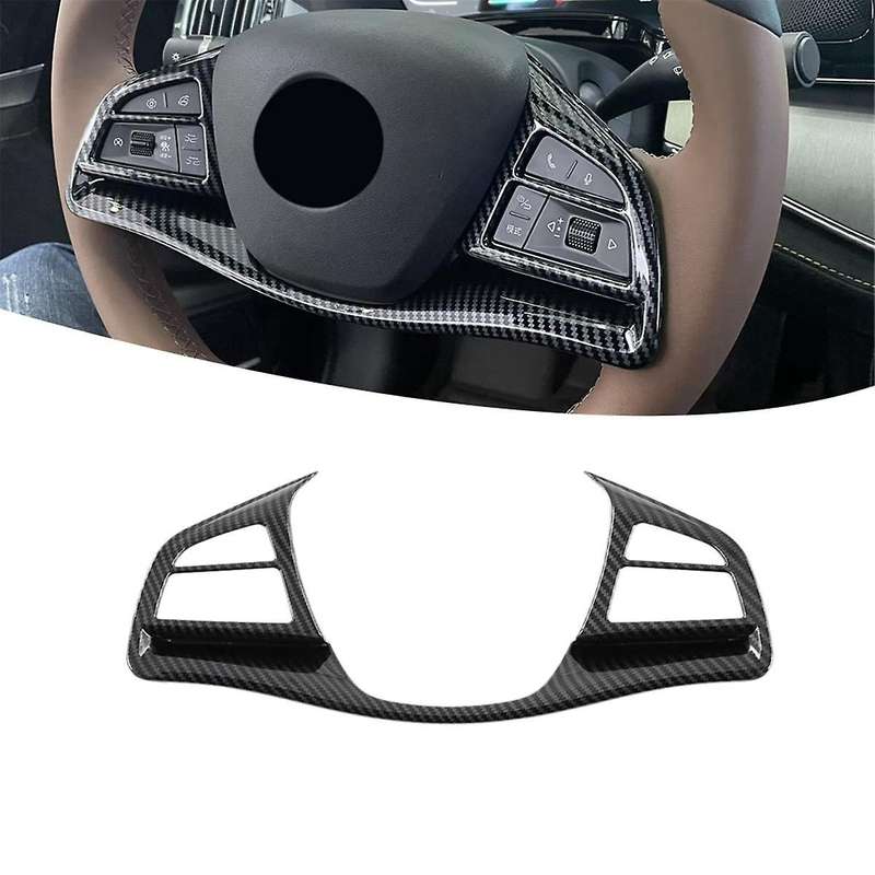 Steering Wheel Frame Decor Switch Button Cover Trim Decoration Carbon Fiber Look for TANG