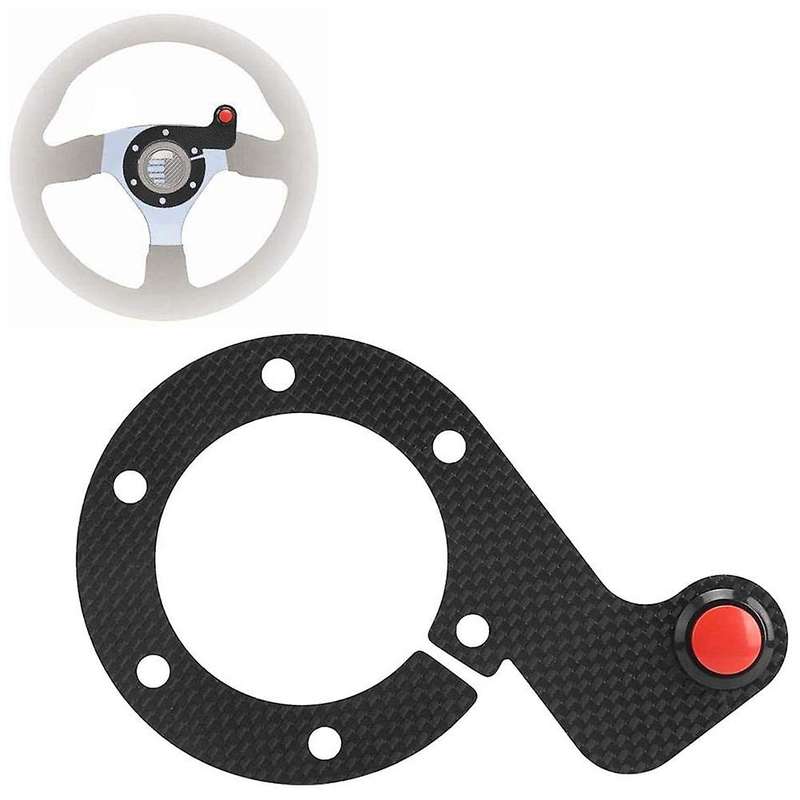 Steering Wheel Horn Button, Carbon Fiber External Horn Button 6 Bolts Steering Wheel for S- (Single)