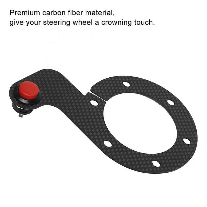 Steering Wheel Horn Button, Carbon Fiber External Horn Button 6 Bolts Steering Wheel for S- (Single)