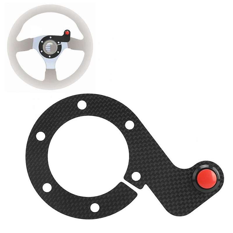 Steering Wheel Horn Button, Carbon Fiber External Horn Button 6 Bolts Steering Wheel for S- (Single)