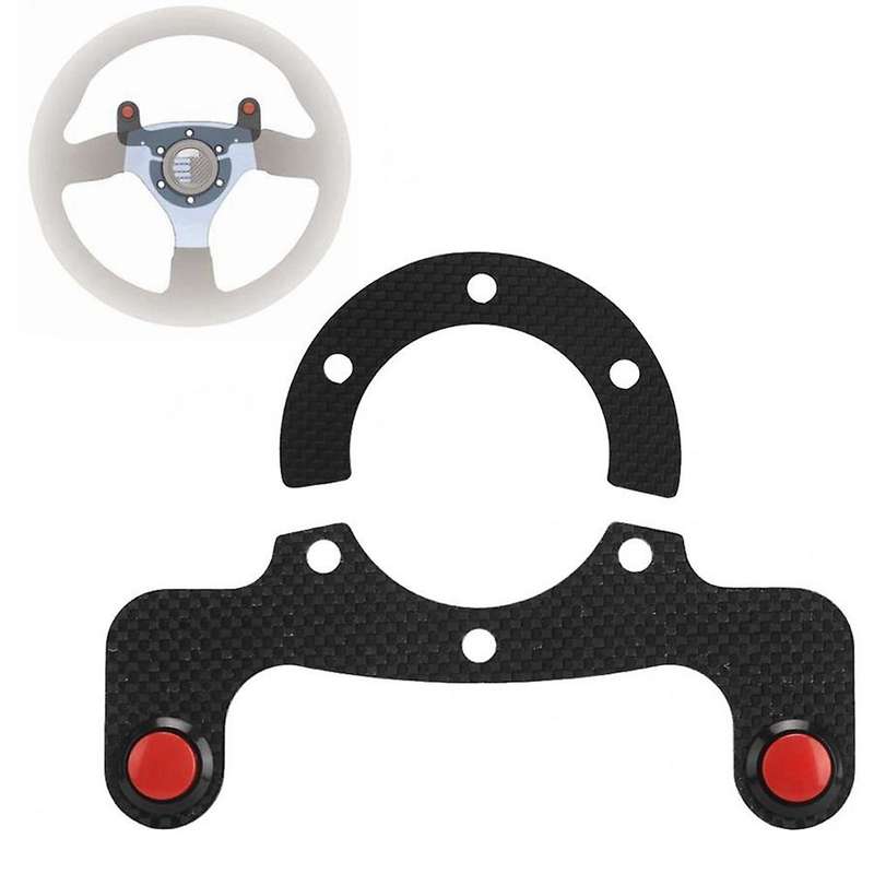 Steering Wheel Horn Button, Carbon Fiber External Horn Button Kits for 6 Bolts Steering Wheel (Dual
