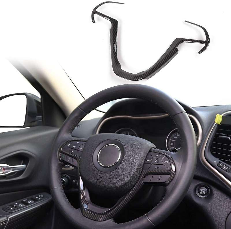 Steering Wheel Interior Decoration Trim Carbon Fiber Cover for 2014-2020 Grand for 2016-2020