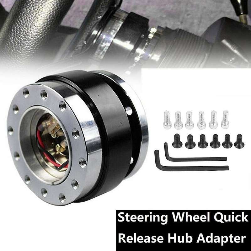 Steering Wheel Hub Adapater,Universal 6 Hole Steering Wheel Quick Release Hub Adapter Snap Off Boss