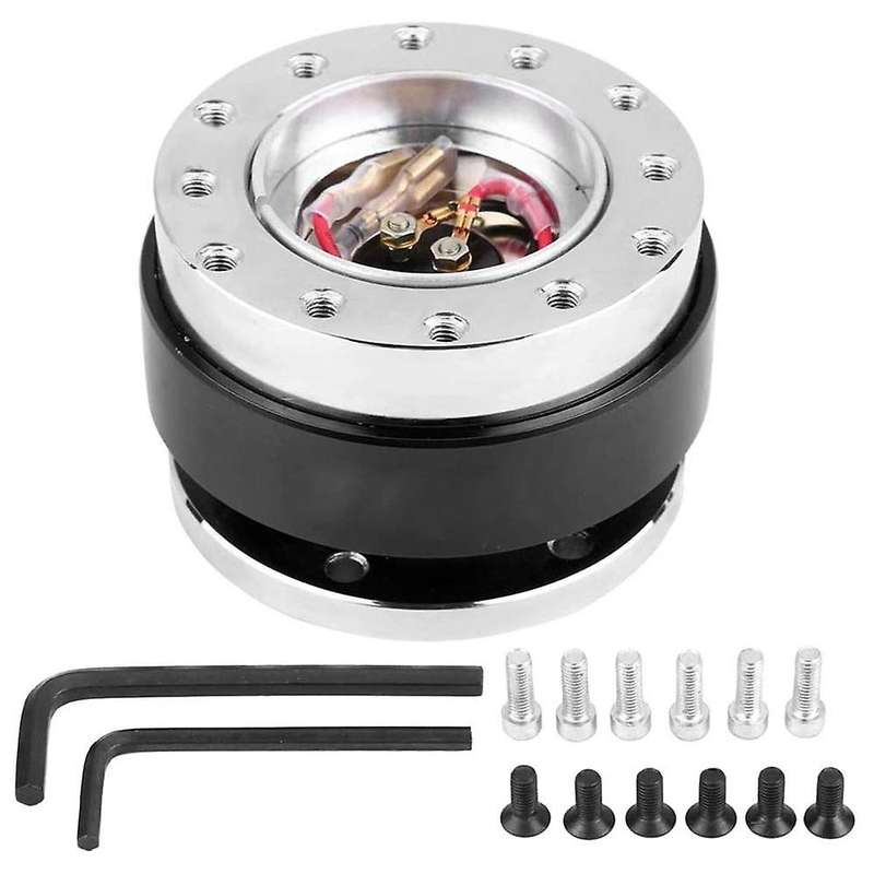 Steering Wheel Hub Adapater,Universal 6 Hole Steering Wheel Quick Release Hub Adapter Snap Off Boss