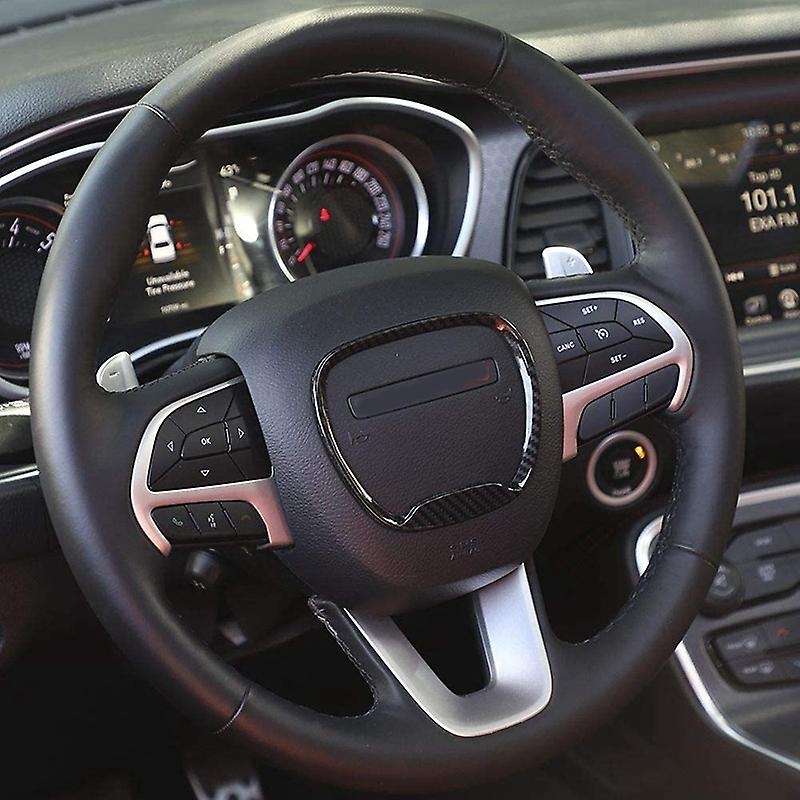 Steering Wheel Trim for 2015-2020 Charger for Grand SRT8 2014-2020, ABS Carbon Fiber