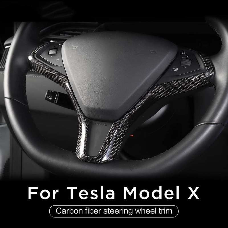 Steering Wheel Trim Cover for Model S X Accessories Real Carbon Fiber Car Inner Steering Wheel Frame