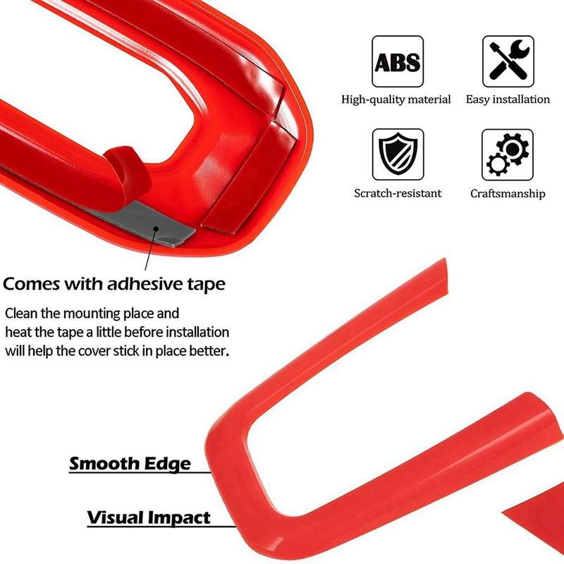Steering Wheel, Air Conditioning Vent, Reading Light, Speaker for 18-21 Wrangler JL JT 21PCS (Red)