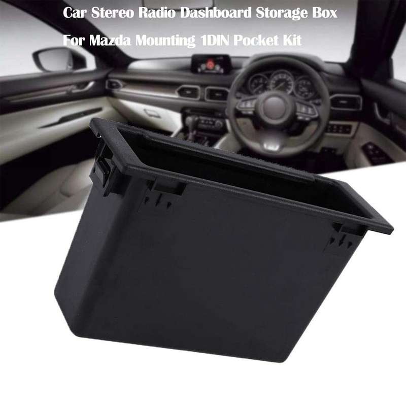 Stereo Radio Dashboard Storage Box Mounting 1Din Pocket Kit Compatible Mazda