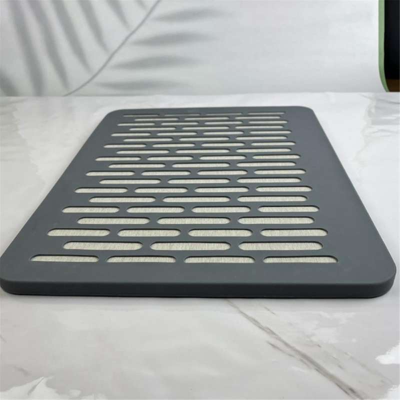 Stone Dish Drying Mats for Kitchen Counter, Diatomaceous Earth Mat Wrapped In Silicone Webbing to Pr