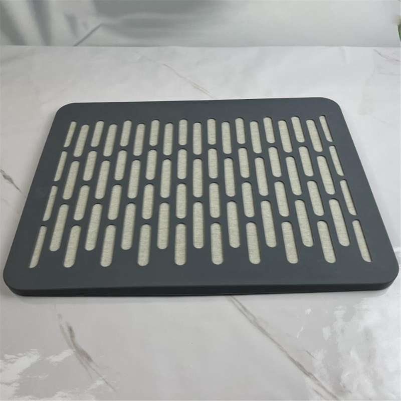 Stone Dish Drying Mats for Kitchen Counter, Diatomaceous Earth Mat Wrapped In Silicone Webbing to Pr