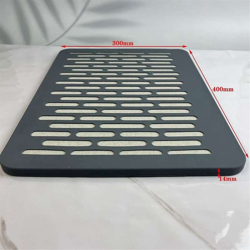 Stone Dish Drying Mats for Kitchen Counter, Diatomaceous Earth Mat Wrapped In Silicone Webbing to Pr