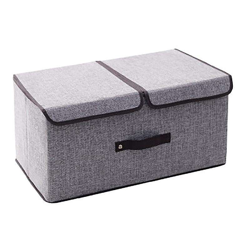Storage Bins with Lids Foldable Storage Bins Basket Closet with Handle for Shelf Double Lids Stackab