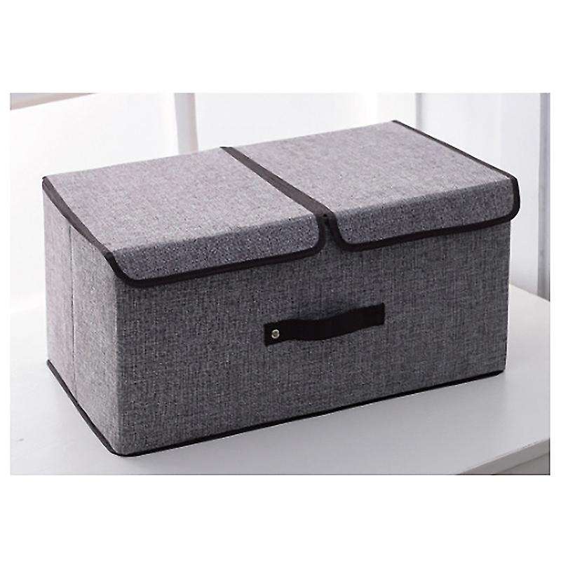 Storage Bins with Lids Foldable Storage Bins Basket Closet with Handle for Shelf Double Lids Stackab