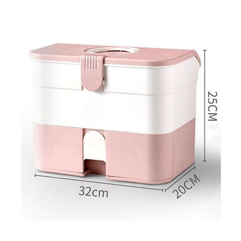 Storage Box Container Bin with Removable Tray Portable Handle Family Emergency Medicine Kit Case Org