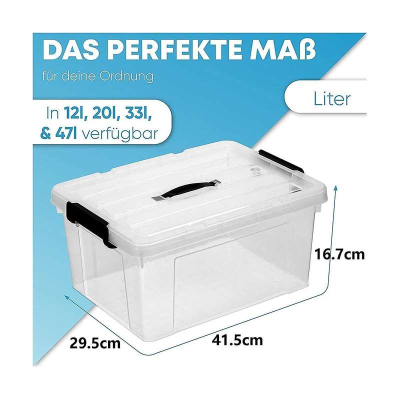 Storage Boxes with Lids, 3, Modern Stacking Boxes for Organisation and Storage, Extremely