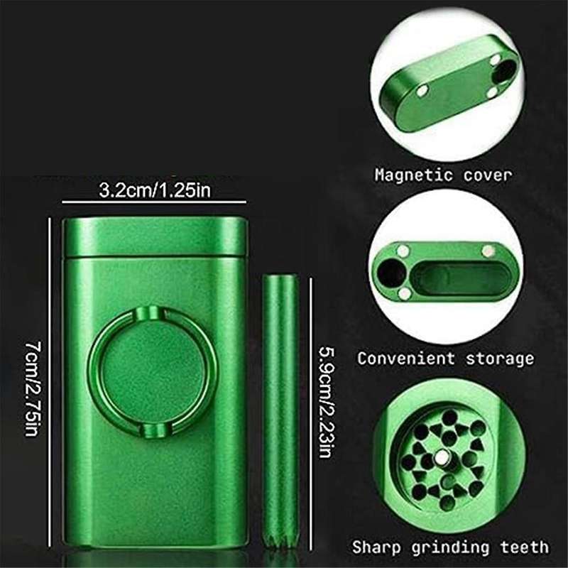 Storage Case with Mini Grinder All-In-One, Portable Storage Box Grinder for Travel