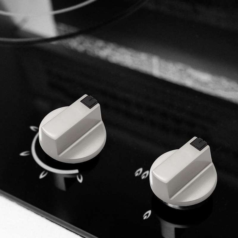 Stoves Cooker Knobs,Oven Knob 6pcs,Zinc alloy 6mm Universal Silver Gas Stove Control Knobs Adaptors