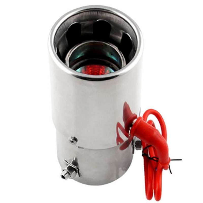 Straight Exhaust Muffler Tip Pipe with LED Light Universal Vehicles Bolt-on to Car Modified Single O