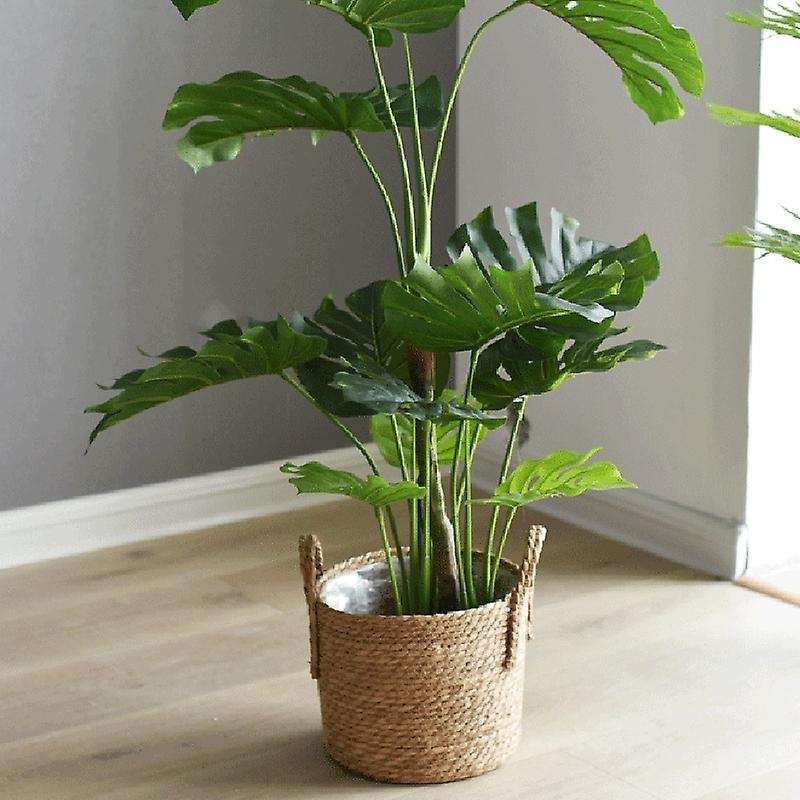 Straw Storage Basket Rattan Floor Flower Pot Crafts Decoration Modern Room Bedroom Shop