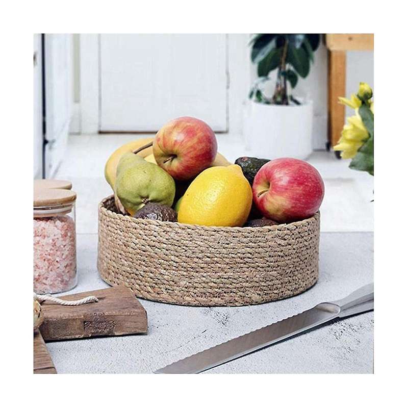Straw Woven Basket Laundry Hamper Wear-resistant Snacks Toys Storage Bag Sundries Storage Bins For