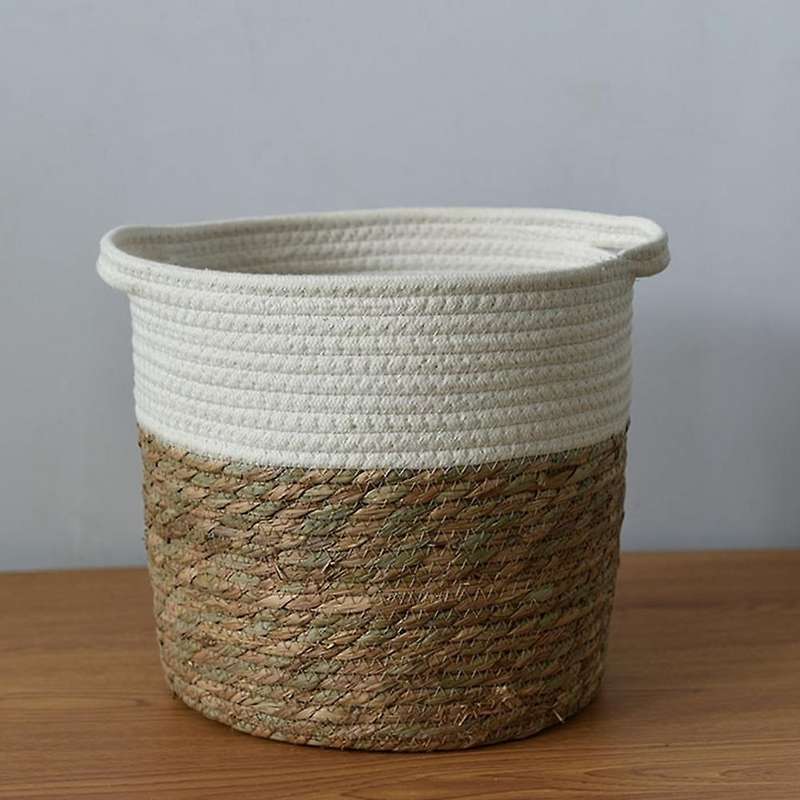 Straw Cotton Rope Woven Storage Basket Simple Plant Pot Woven Flower Pot Home Indoor Decoration Flow